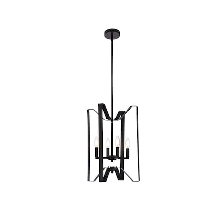 Living District Hoffman 4 Lights Pendant In Black LD7072D14BK